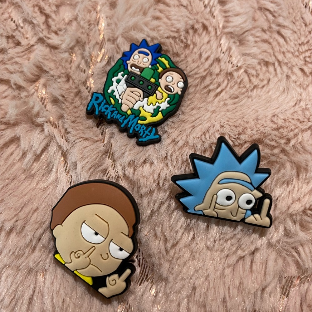 3 Rick And Morty Croc Charms